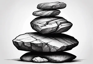 A stack of rocks balancing on top of each other tattoo idea