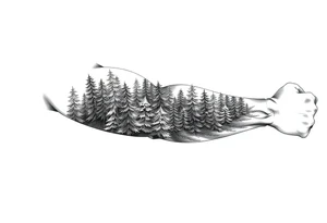 Coniferous forest forearm tattoo sleeve tattoo idea