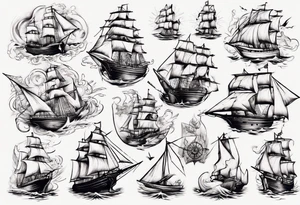 sailing ship tattoo idea