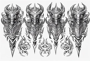 Dragon Leg armor symmetrical tattoo idea