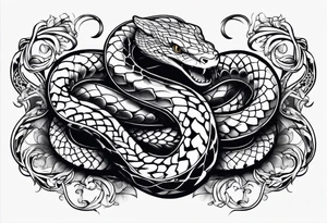 Two snakes fighting tattoo idea