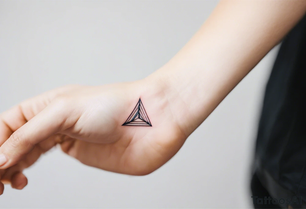 Guiding star tattoo on the wrist. One Side longer than the Other 3. Made Out of triangles tattoo idea