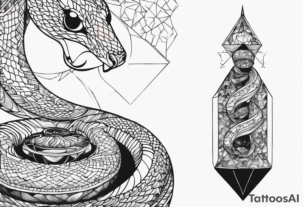 gemstone snake crystal body tattoo idea