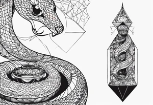 gemstone snake crystal body tattoo idea