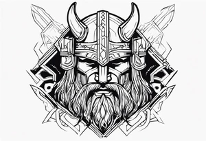 viking cyberpunk tattoo idea