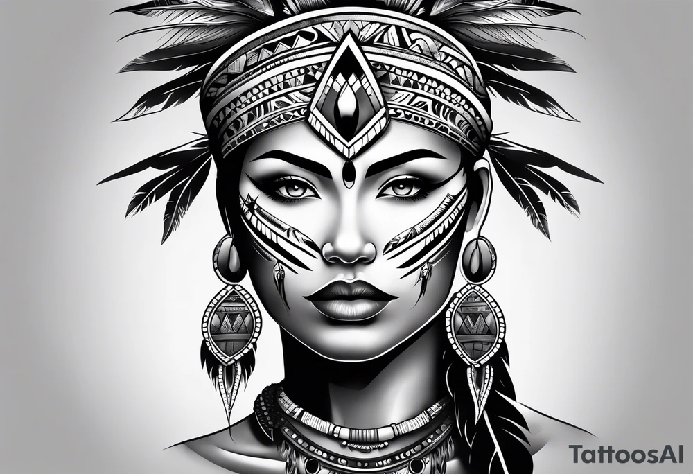 Cherokee Indian art tribal tattoo idea