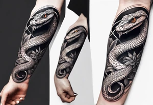 Snake wrapping around forearm tattoo idea