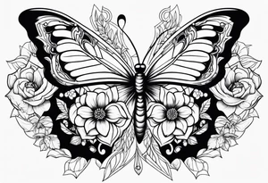 Butterfly flower tattoo idea