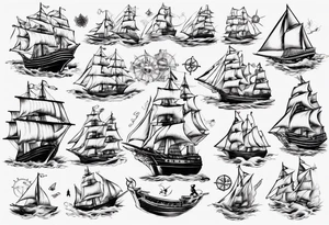 sailing ship tattoo idea