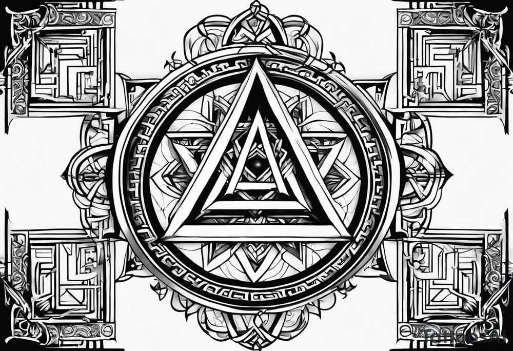 Its a pagan charm of the tetragrammaton to represent Rebecca Sierra 's connection to God as a chosen one tattoo idea