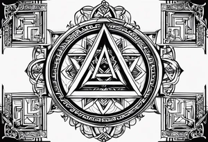 Its a pagan charm of the tetragrammaton to represent Rebecca Sierra 's connection to God as a chosen one tattoo idea