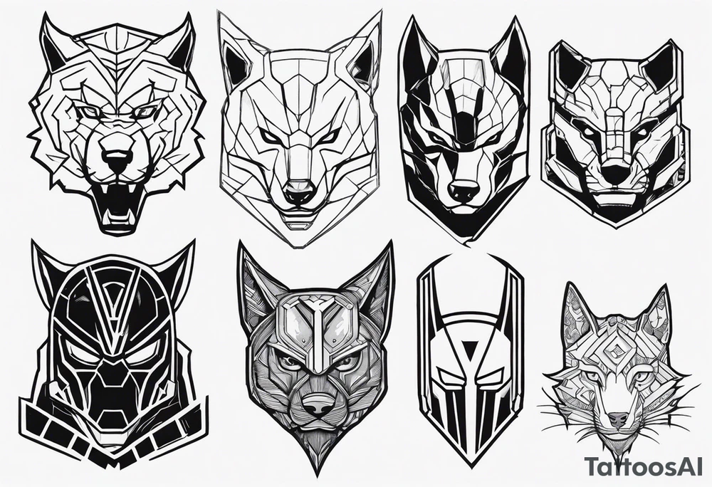 I want to change Avengers Team characters with animals. Hulk will be Badger, Thor will be Alpha Grey Wolf, Captain America will be Bull, Iron Man will be Canary, Black Widow will be Axolotl, Hawk Eye will be Sudan Plated Lizard and Nick Fury will be Cat. tattoo idea