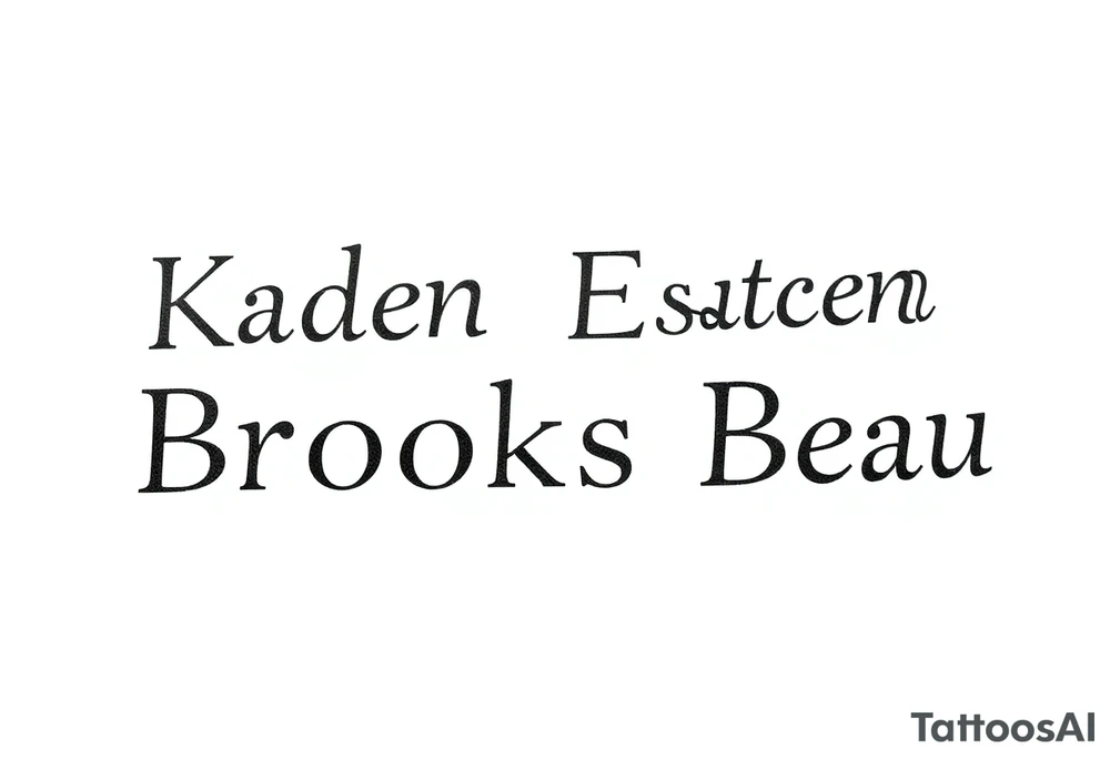 Kaden Easton Brooks Beau made into a crossword puzzle tattoo idea