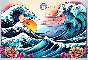 simple wave tattoo idea