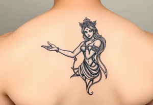pleasure goddess on arm tattoo idea