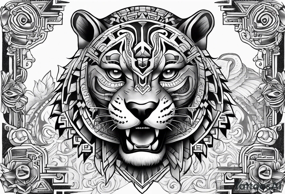 aztec jaguar chicano homage tattoo idea