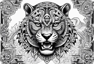 aztec jaguar chicano homage tattoo idea