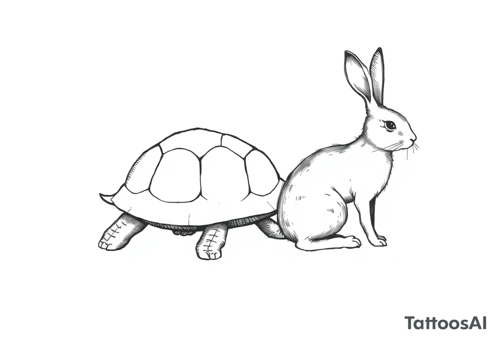 A tortoise and a hare tattoo idea