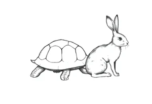 A tortoise and a hare tattoo idea