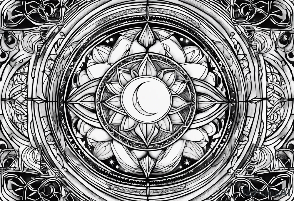 sacred moon tattoo idea