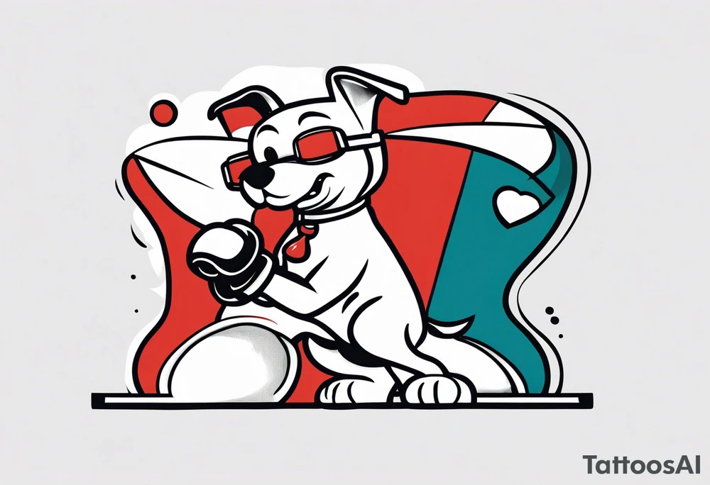 Dog boxing coach tattoo idea