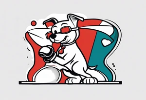 Dog boxing coach tattoo idea
