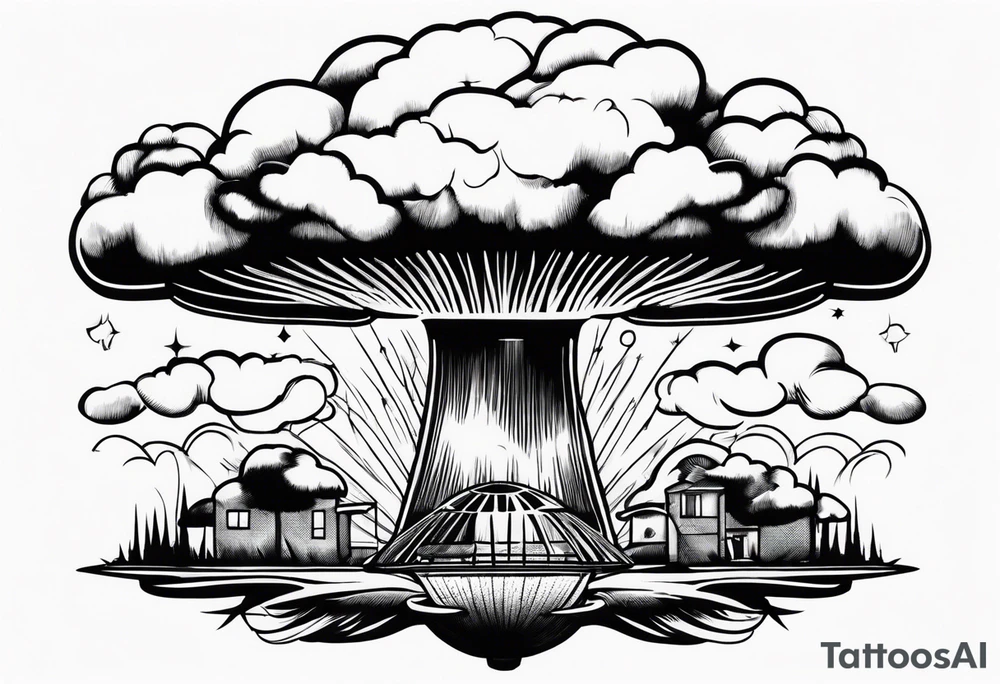 Mushroom cloud from an atomic bomb tattoo idea