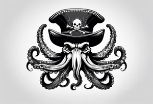 octopus wearing a pirate hat tattoo idea