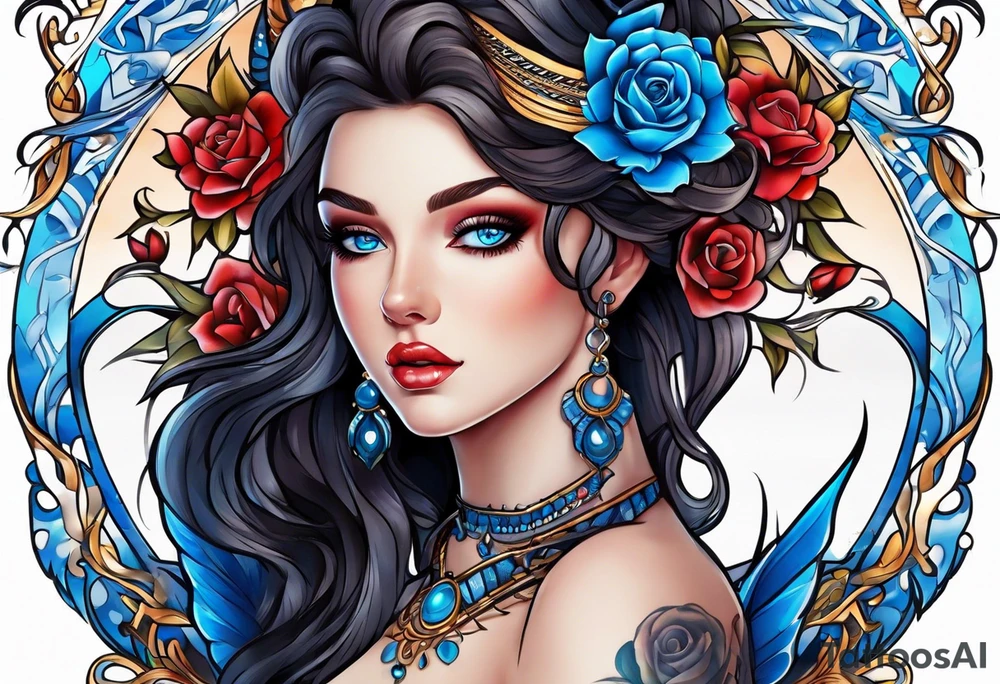Blue eyes tattoo idea