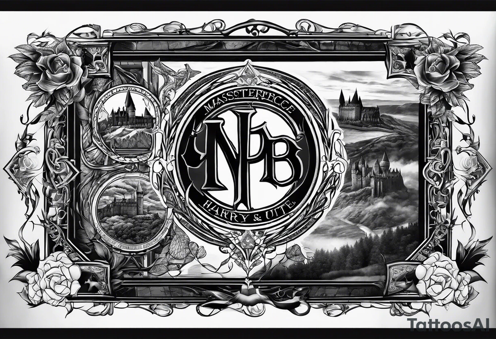 Harry Potter and NCJB letters tattoo idea