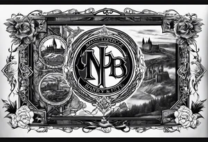 Harry Potter and NCJB letters tattoo idea