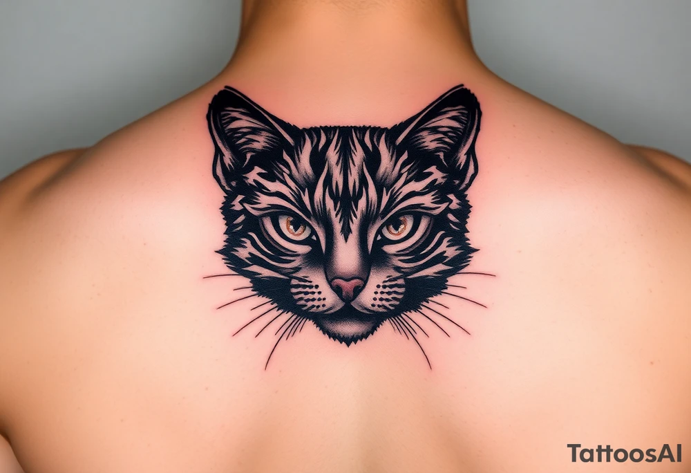 Black cat tattoo idea