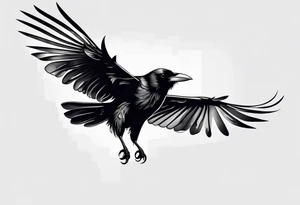 silhouette of a flying crow tattoo idea