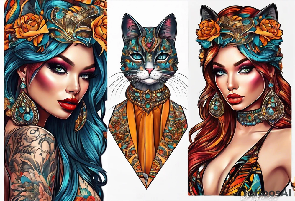 fashion illustration dojacat cat suit tattoo idea
