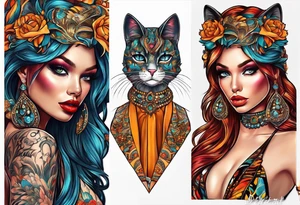 fashion illustration dojacat cat suit tattoo idea