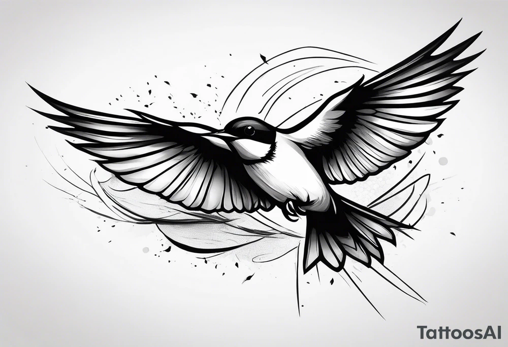 Design a forearm tattoo featuring a minimalist swallows in flight, symbolizing freedom and new beginnings tattoo idea