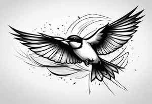 Design a forearm tattoo featuring a minimalist swallows in flight, symbolizing freedom and new beginnings tattoo idea