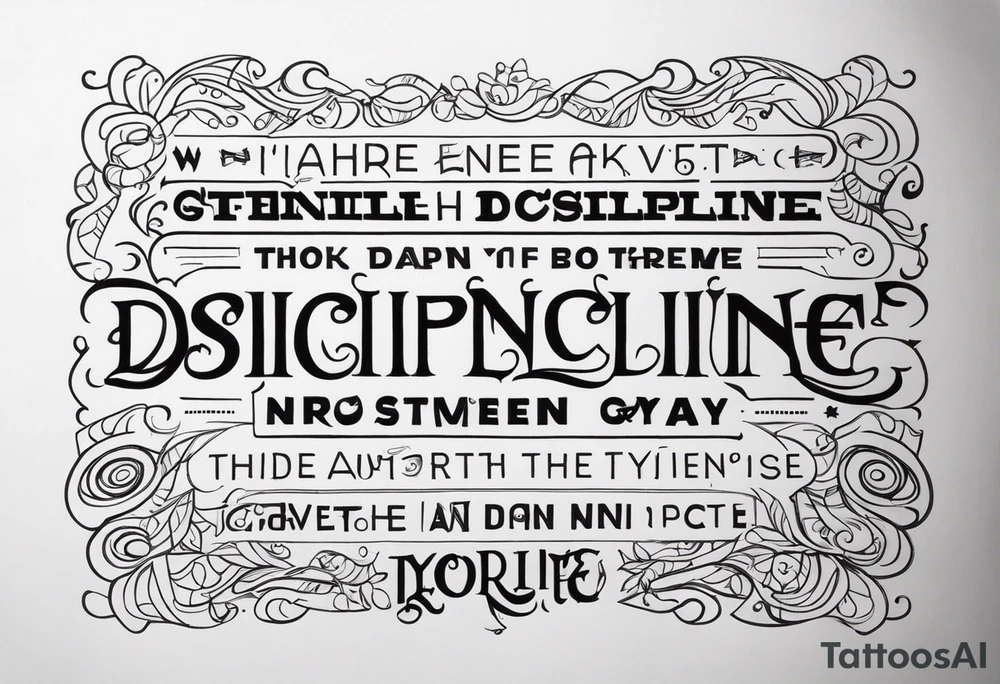 discipline and consistency words with a face tattoo idea
