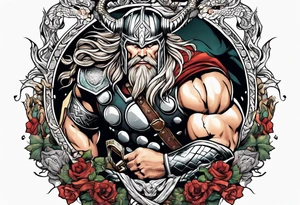 Thor getting eaten by the world serpent tattoo idea
