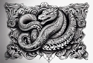 aztec snake sleeve tattoo idea