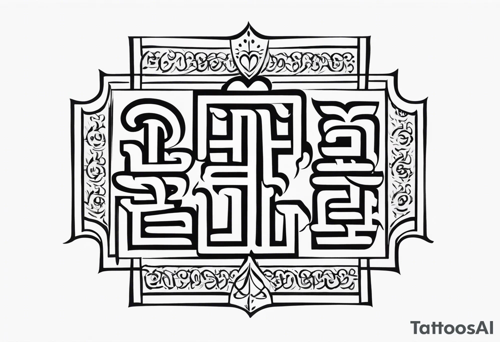ਨਿਰਭਉ ਨਿਰਵੈਰ written in Gurmukhi written text. Add symbols for strength and love tattoo idea