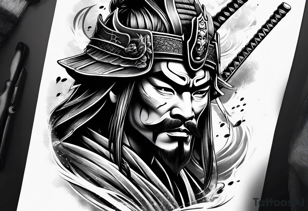 samurai theme tattoo design for upper arm tattoo idea