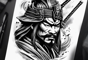 samurai theme tattoo design for upper arm tattoo idea