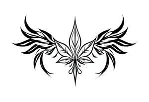 Quote "audentes fortuna iavat" with roman leaf symbol tattoo idea