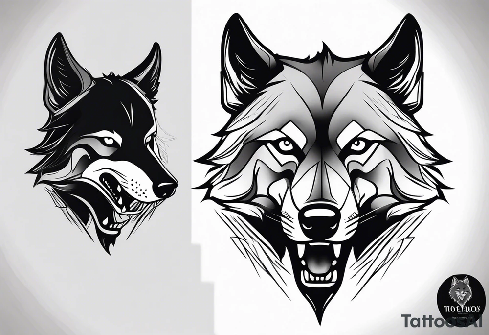 scary wolf head with dark smoke body running tattoo idea scary wolf head with dark smoke body running tattoo idea