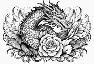 flower, cross, cute dragon tattoo idea