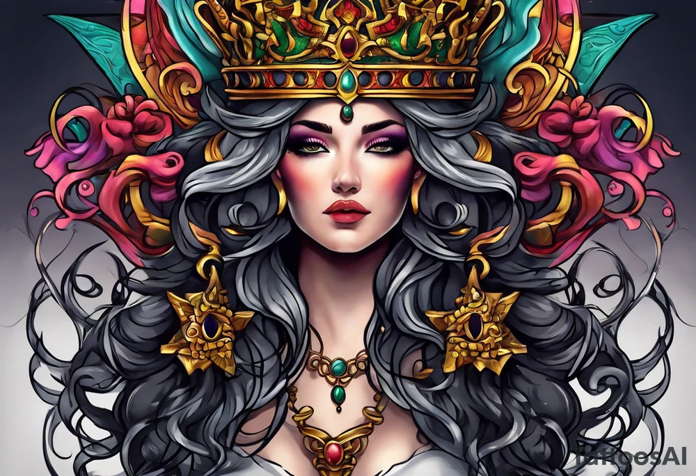 medusa crown tattoo idea
