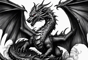 Dark dragon time tattoo idea