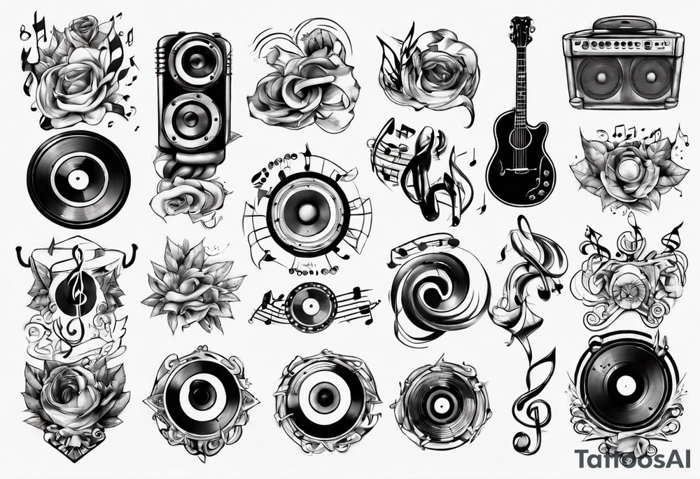 music sound tattoo idea
