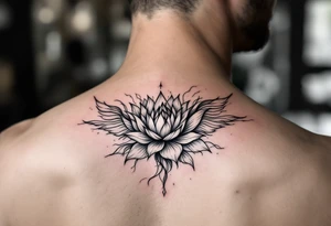 Fine lines small minimalist tattoo combo of phenix and lotus tattoo idea